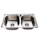 Kit Cuba Dupla Aço Inox + Torneira Gourmet Cromada 50cm Luxo