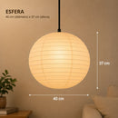 Luminária Pendente Japandi em Papel de Arroz Design Minimalista