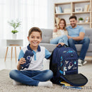 Kit Mochila Astronauta Lancheira Estojo e Chaveiro