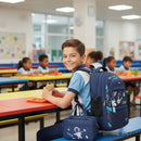 Kit Mochila Astronauta Lancheira Estojo e Chaveiro