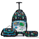 Kit Mochila Dino Rodinhas Lancheira e Estojo Escolar