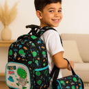 Kit Mochila Dino Rodinhas Lancheira e Estojo Escolar