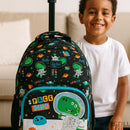 Kit Mochila Dino Rodinhas Lancheira e Estojo Escolar