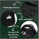 Mochila Unissex Impermeável com Cadeado Aco Antifurto