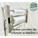 Toalheiro Elétrico Térmico Inox 304 Polido Timer Digital 1 Toalha