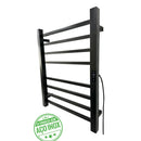 Toalheiro Elétrico Térmico Inox 304 Preto Fosco Timer Digital 2 Toalhas