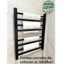 Toalheiro Elétrico Térmico Inox 304 Preto Fosco Timer Digital 2 Toalhas