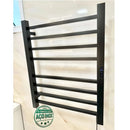 Toalheiro Elétrico Térmico Inox 304 Preto Fosco Timer Digital 2 Toalhas
